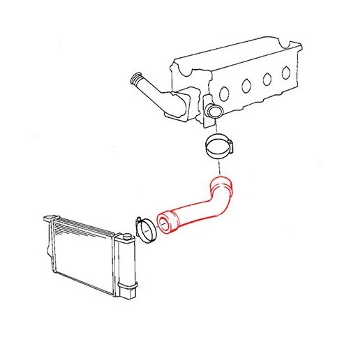 Upper radiator water hose for BMW E36 - BC56850