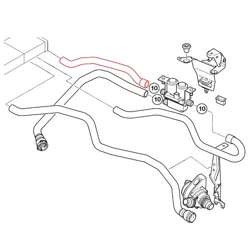 Hose between water valve and left heating radiator for BMW X5 - BC56855