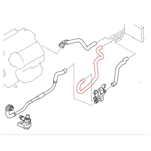Mangueira entre a válvula de água e o radiador de aquecimento direita para BMW X5 - BC56863