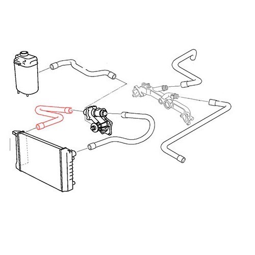 Waterslang tussen radiator en waterpomp voor BMW 5 Reeks E39 8 cilinders fase 1 (-07/1998) - motor M62 - BC56866