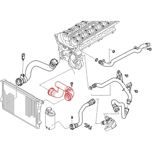  Mangueira de radiador superior para BMW X5 E53 - BC56892-2 