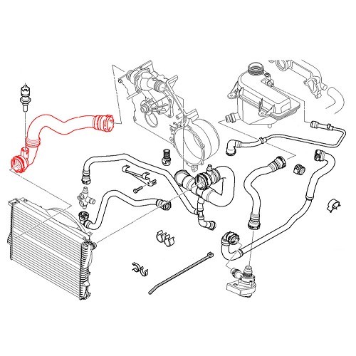 Durite d'eau inférieure de radiateur pour BMW X5 E53 - BC56894