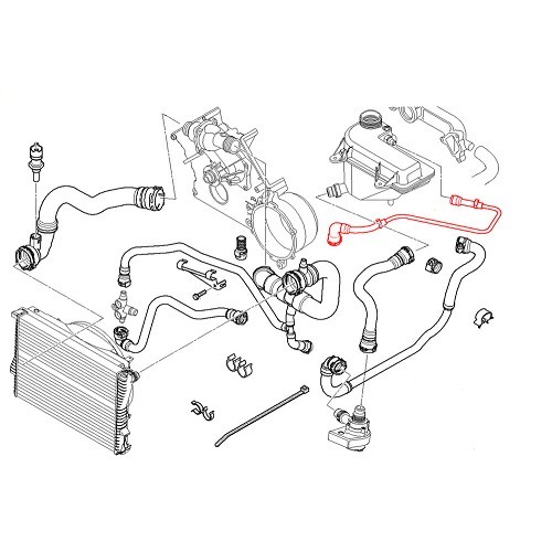 Wasserschlauch zum Ausgleichsbehälter für BMW X5 E53 M62 - BC56896