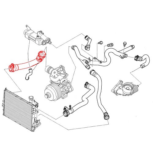 Wasserschlauch zwischen Motorkühler und Wasserpumpe für BMW X5 E53 - BC56898