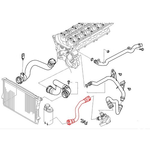 Wasserschlauch zwischen Thermostat und Ausgleichsbehälter für BMW X5 E53 - BC56899