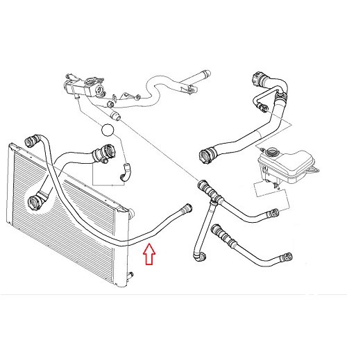 Tubo dell'acqua tra radiatore e serbatoio di espansione per BMW E60/E61 Diesel - BC56903