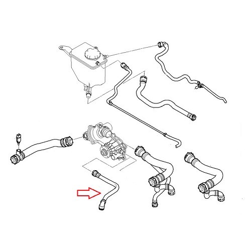 Water pump return hose for BMW E60/E61 8-cylinder - BC56905