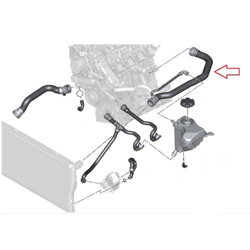 Oberer Wasserschlauch zwischen Kühler und Motor für E90/E91 Diesel - BC56907