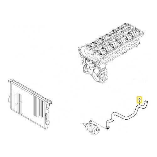 Slang aan extra waterpomp voor BMW E39 sinds 09/98-> - BC56913