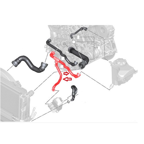 Manguito de agua entre bomba de agua y vaso de expansión para BMW E90/E91/E92/E93 - BC56925