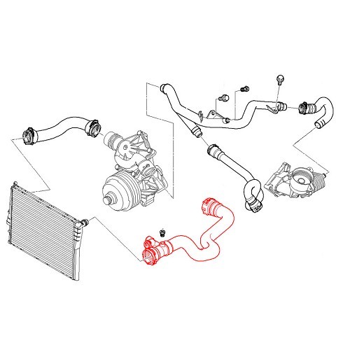 Durite d'eau supérieure de radiateur pour BMW X5 E53 - BC56931