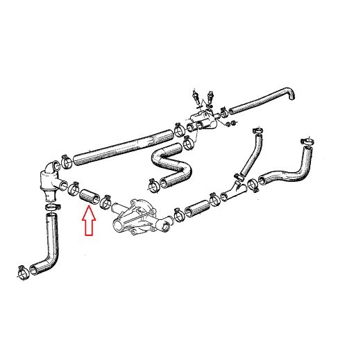 Wasserschlauch zwischen Wasserpumpe und Thermostatgehäuse für BMW 3er E21 (02/1975-12/1983) - Motor M10 - BC56943