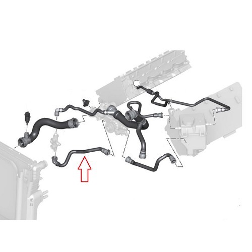 Manguito en bomba de agua para BMW X5 E53 4.4i y 4.8is - BC56945