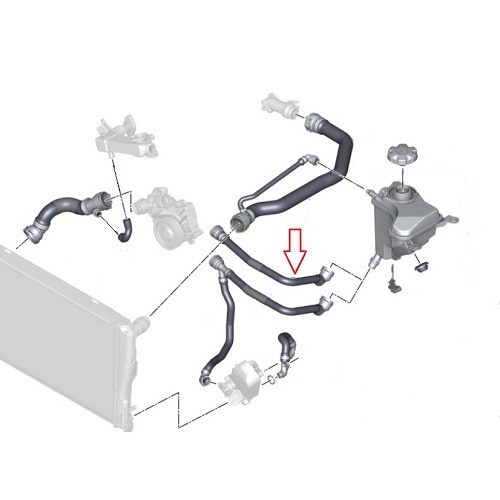  Tubo dell'acqua tra il serbatoio di espansione e il motore per BMW E87 118d e 120d - BC56951-1 
