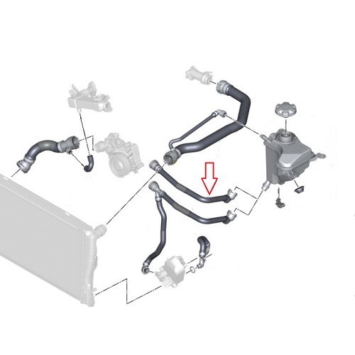 Tubo dell'acqua tra il serbatoio di espansione e il motore per BMW E87 118d e 120d - BC56951