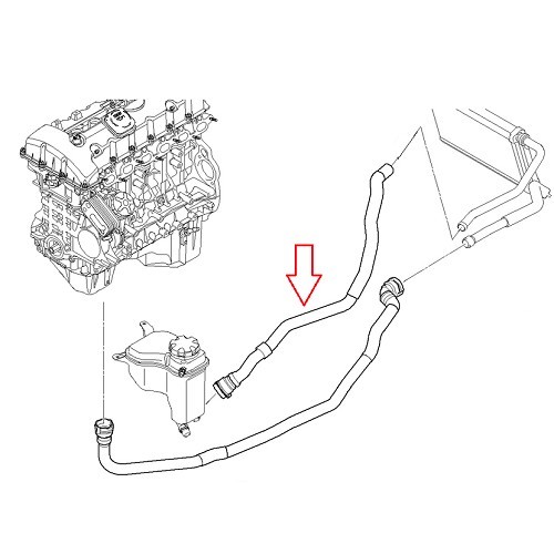 Waterretourslang op verwarmingsradiator voor BMW 1 reeks E81-E82-E87-E88 Benzine - BC56957