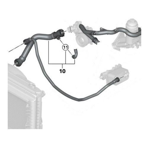 Durite d'eau entre radiateur et thermostat pour Bmw Série 5 E60 Berline et E61 Touring (02/2005-02/2008) - Diesel - BC56963