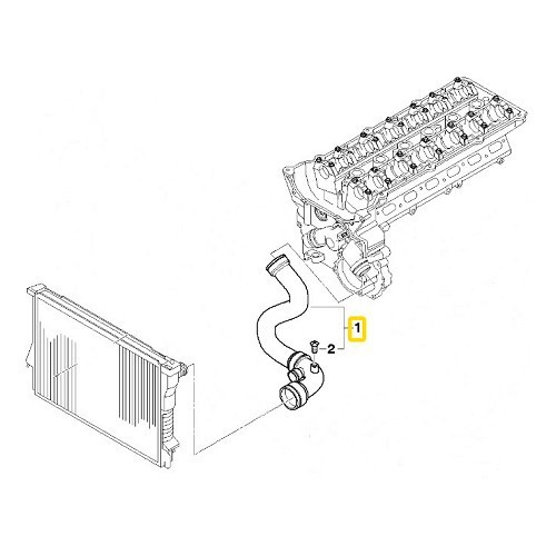 Mangueira de água superior FEBI entre o radiador e o bloco termostático para Bmw 7 Series E38 E38 (09/1998-07/2001) - M52TU - BC56979