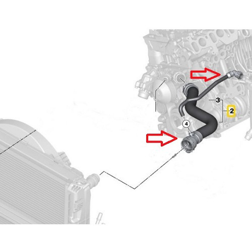  Radiator bovenste waterslang voor Bmw 1-serie (01/2006-10/2013) - BC57030-2 