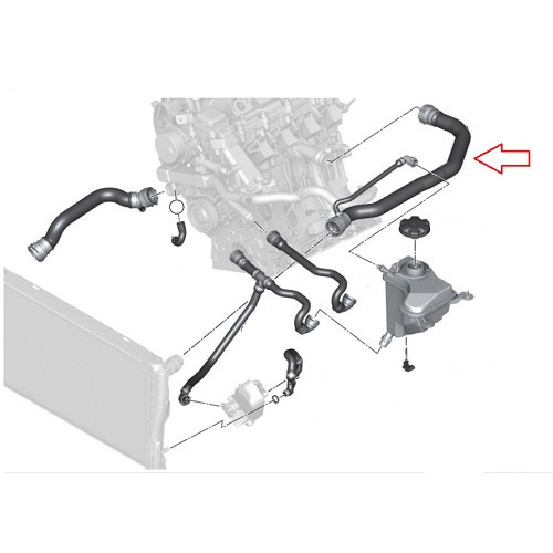 Tubo radiatore acqua superiore Vaico per Bmw Serie 1 E87 Berlina (02/2003-02/2007) - BC57034