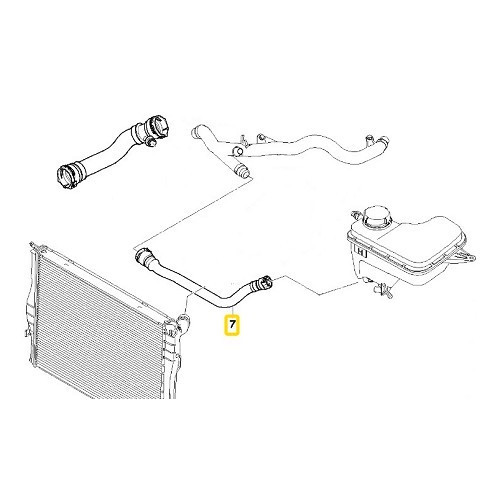 Durite d'eau du vase d'expansion au tuyau d'eau BMW X3 E83 et LCI (01/2003-08/2007) - BC57864