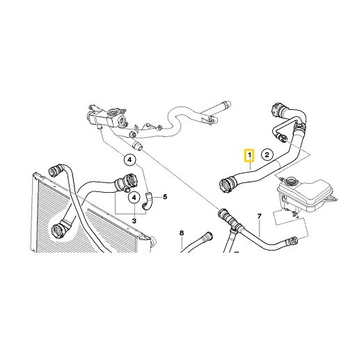 Oberer Wasserschlauch zwischen Kühler und Zylinderkopf für BMW 5er E60 E60LCI E61 und E61 LCI 520d - Motor M47D20TU2 - BC57903