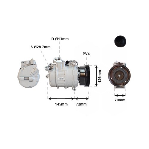 Airconditioning compressor voor BMW E39 dieselmotoren - BC58007