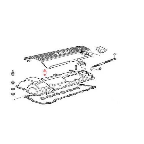 Silentbloc entre couvre culasse et capot de protection moteur FEBI pour BMW - BD20052