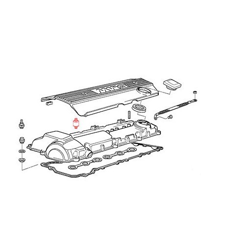 Silentblock tussen cilinderkopdeksel en "beschermkap" voor BMW Z3 - BD20053