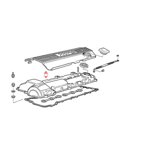 Silentblock tussen cilinderkopdeksel en FEBI motorkap voor Bmw 7 Serie E38 (10/1995-07/2001) - 6 Cilinder benzine - BD20058