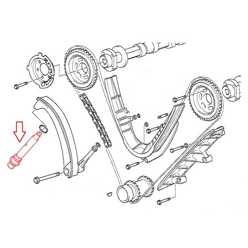 FEBI Tensor de cadena de distribución en la parte inferior del motor para motor BMW Serie 5 E39 V8 M62 (04/1995-07/1998) - BD30448