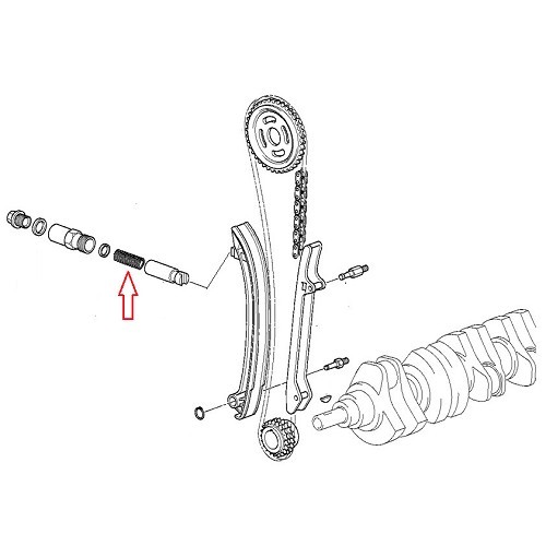 Ressort sur tendeur de chaine de distribution principale pour BMW E36 (Origine BMW) - BD30487