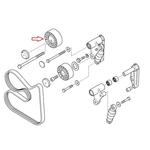 Bomba de água e polia do alternador para BMW E60/E61 - BD30543