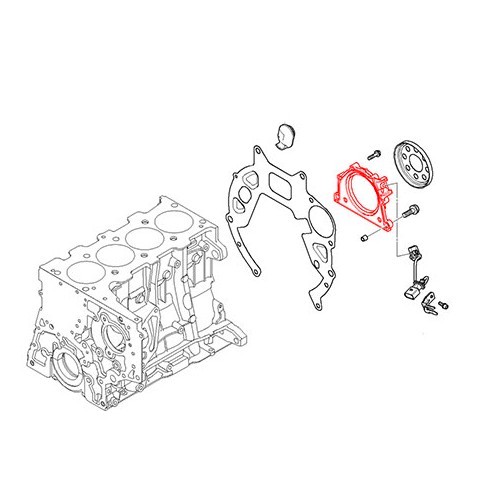 Flasque avec joint spi de vilebrequin côté embrayage pour BMW Série 3 E46 diesel phase 2 - boîte manuelle ou automatique - BD71056