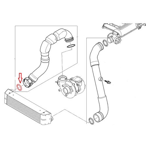 Guarnizione tra il condotto dell'aria e lo scambiatore per BMW X5 E53 - BD71453