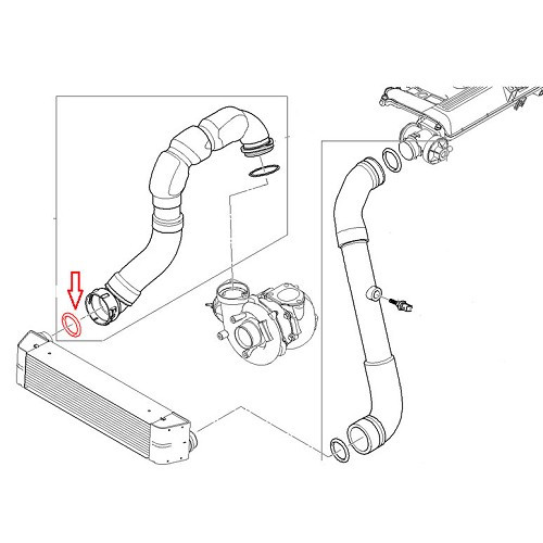 Junta en conducto de aire de sobrealimentación para BMW E60/E61 535d - BD71465