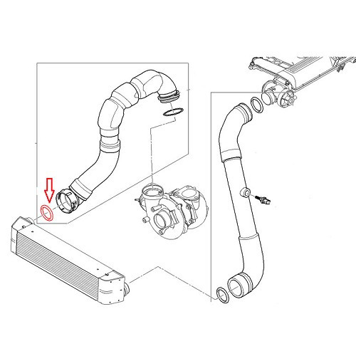 Seal between air duct and intercooler for BMW 1 Series E81-E82-E87 LCI-E88 120d-123d-135i - BD71482