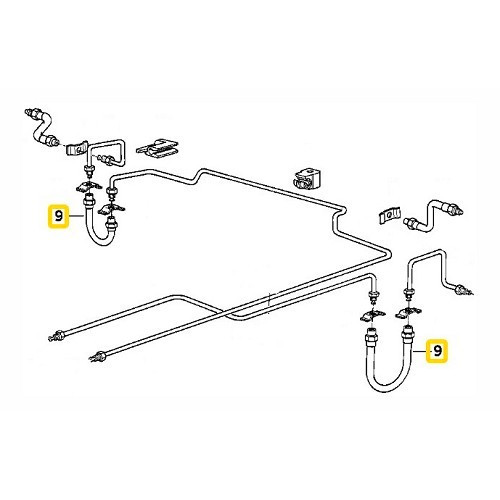  Mangueira de travão traseira no lado do chassis para BMW Série 3 E21 E30 e Série 5 E12 E28 E34 - Selecção Mecatechnic - BH24610-1 