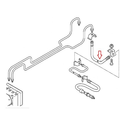 Mangueira de travão traseira com mangueira rígida para BMW Z3 (E36) - BH24615