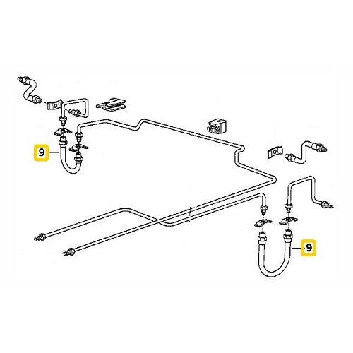 Achterste remslang aan chassiszijde voor Bmw 7 Serie E23 (10/1976-06/1986) - BH24663