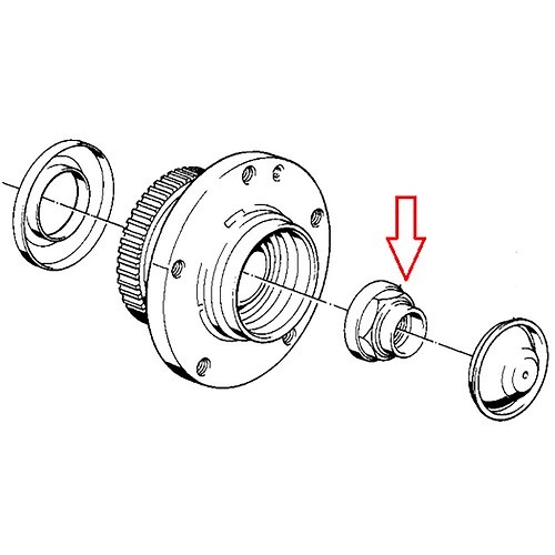 Wheel hub nut for BMW E36 & E46 - BH27512