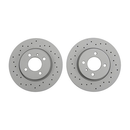  Disques de frein avant pleins percés 260x12,7mm Zimmermann pour BMW Série 3 E30 Berline et Coupé sans ABS (03/1982-04/1991) - la paire - BH30300Z-1 