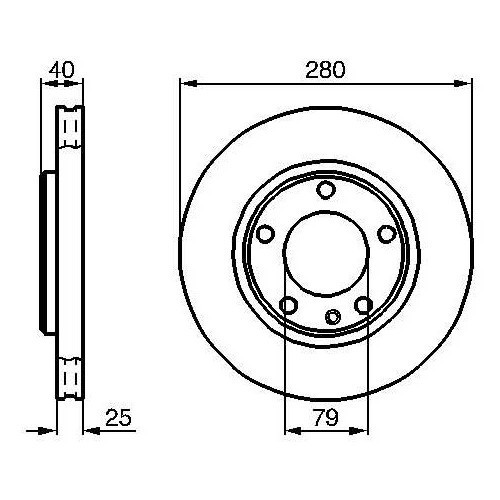  1 original-type front disk for BMW E30 M3 2.3L and 2.5L - BH30330 