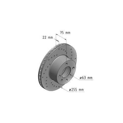 Zimmermann drilled front discs for BMW E21 - per pair - BH30505
