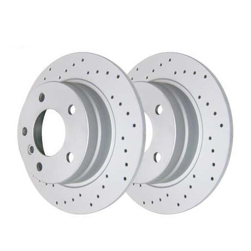 Zimmermann drilled solid rear brake discs 280x10mm for BMW 3 Series E36 Sedan Coupé Touring Compact and Convertible (11/1989-08/2000) - pair