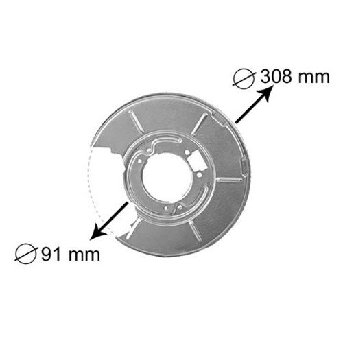  Flasque anti-poussière de disque arrière droit pour BMW E36 - BH30712 