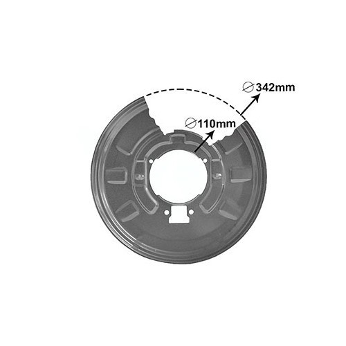  Flasque anti-poussière de disque arrière gauche 342mm pour BMW E46 - BH30745 