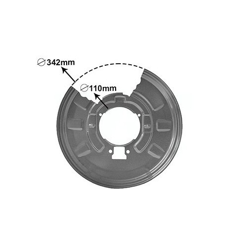 Brake dust shield for rear right disc, 342 mm, for BMW E46