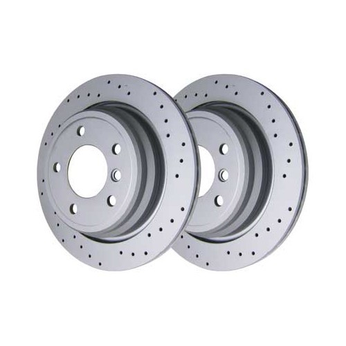  Disques de frein arrière ventilés percés 298x20mm Zimmermann pour BMW Série 5 E39 Berline et Touring (11/1999-12/2003) - la paire  - BH31420Z 