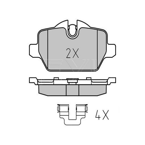  Set of MEYLE rear brake pads for BMW E90 & E92 4-cylinder - BH40035 